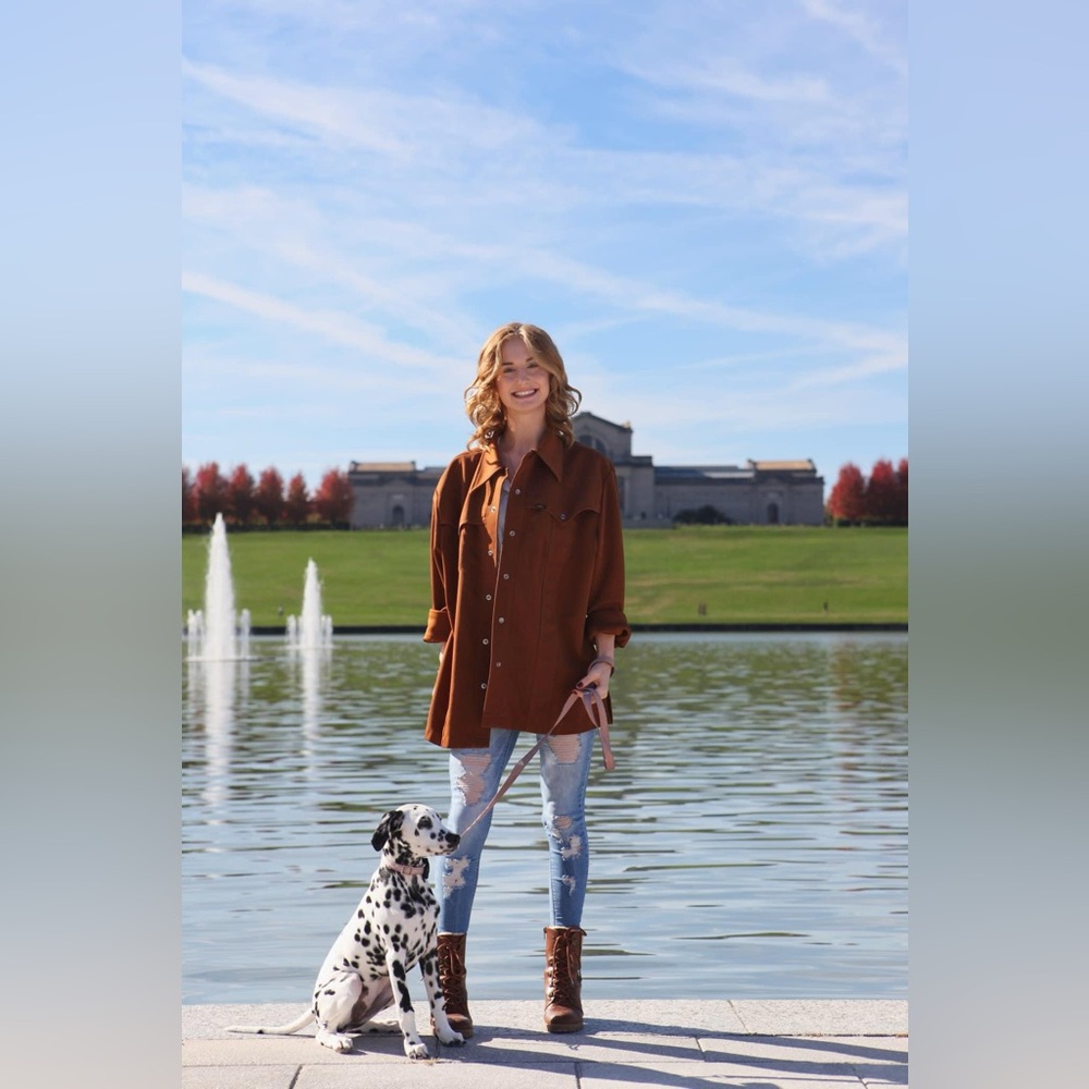 Burnt Orange Button Down Top - image 1